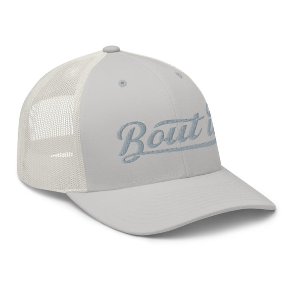 Silver Trucker Hat | Silver 6 Panel Hat | Bout It Merch
