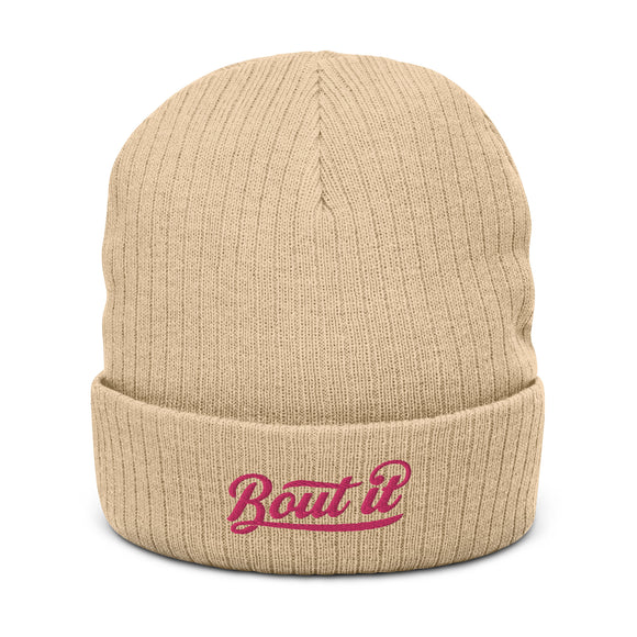 Ribbed Knit Beanie | Bout It | Flamingo | Bout It Merch