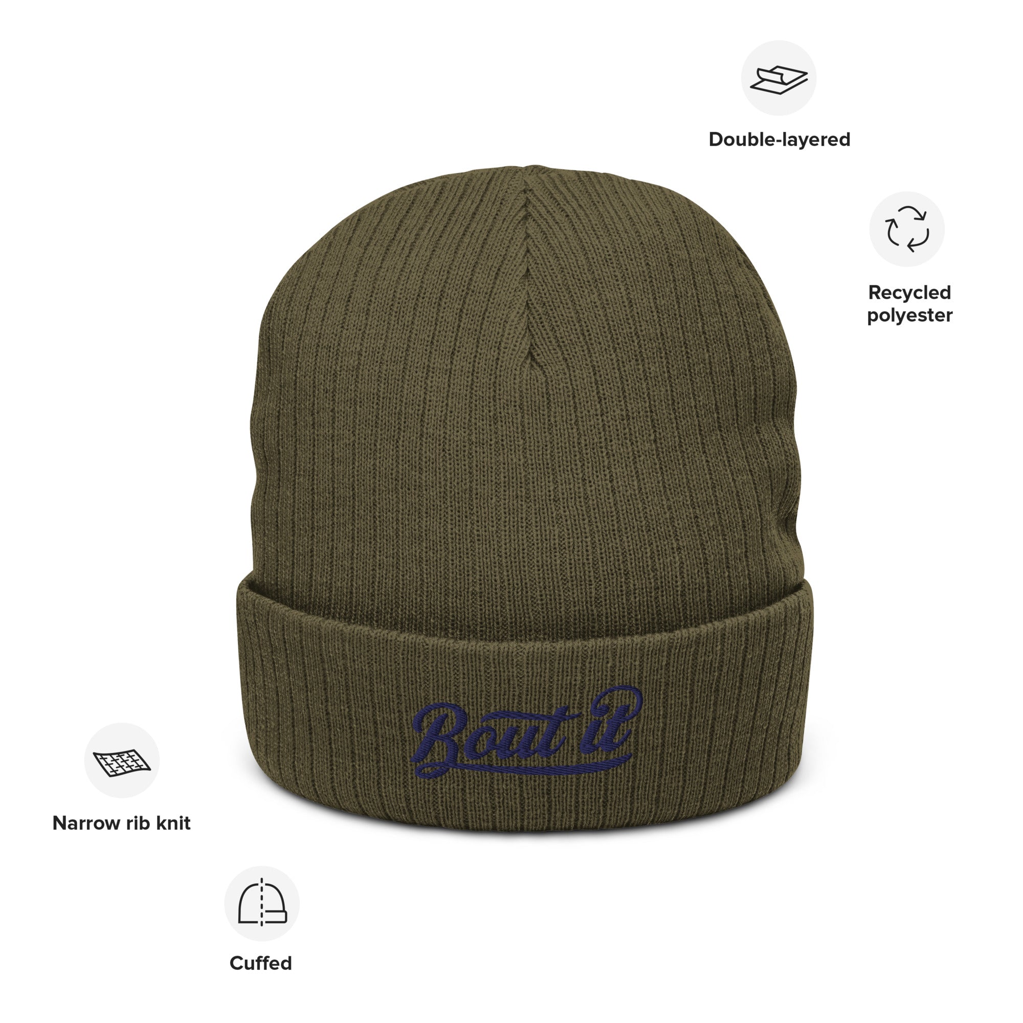 Warm Knit Beanie | Ribbed Knit Beanie | Bout It Merch