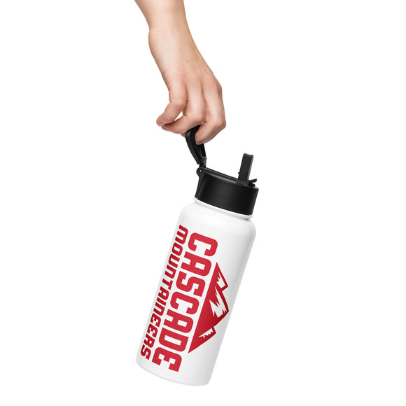 Stainless Steel Water Bottle with a Straw Lid | Red Peaks