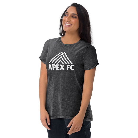 Unisex Stone-Washed Tee | White Apex Peaks