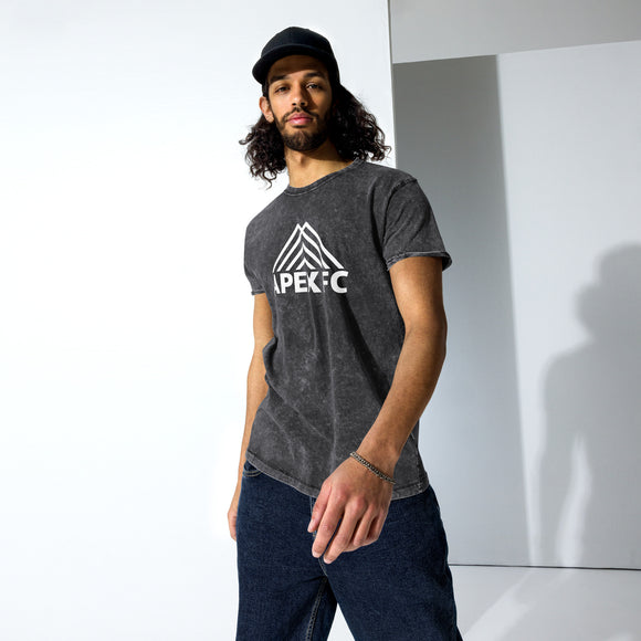 Unisex Stone-Washed Tee | White Apex Peaks