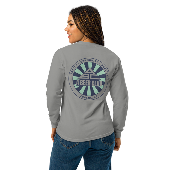 Comfort Colors Long Sleeve | Navy & Green Sunburst