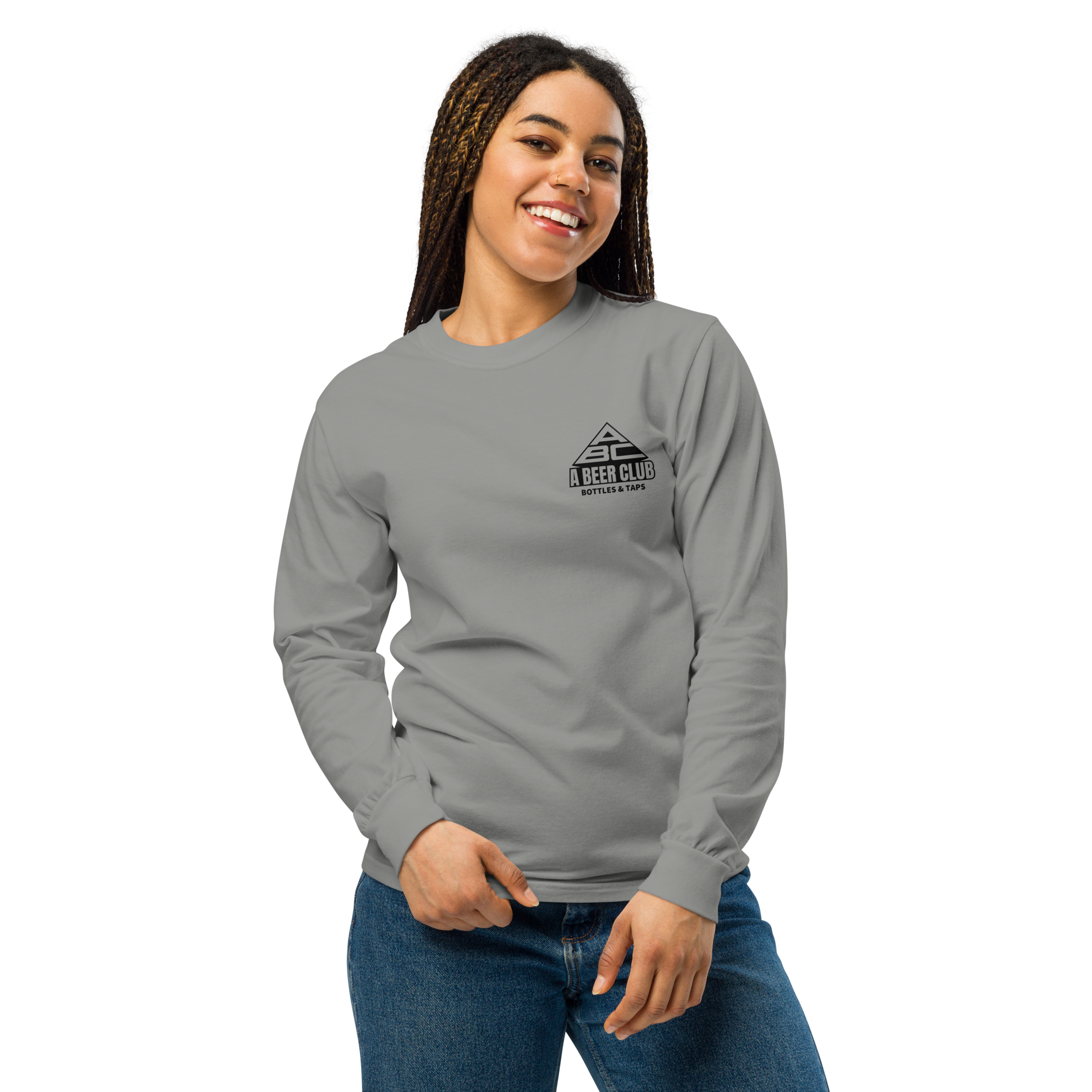 Comfort Colors Long Sleeve | Navy & Drop Blue Back