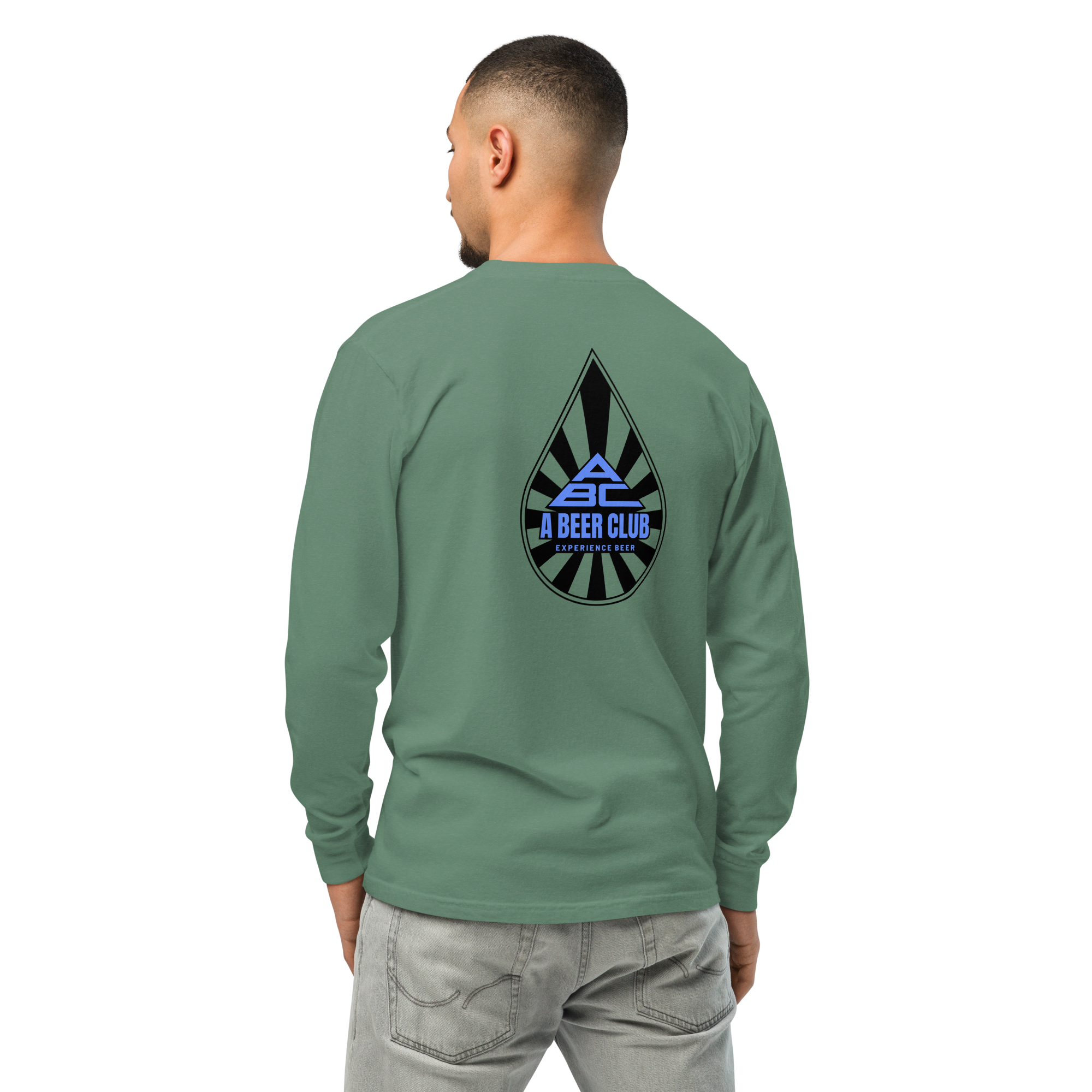 Comfort Colors Long Sleeve | Navy & Drop Blue Back