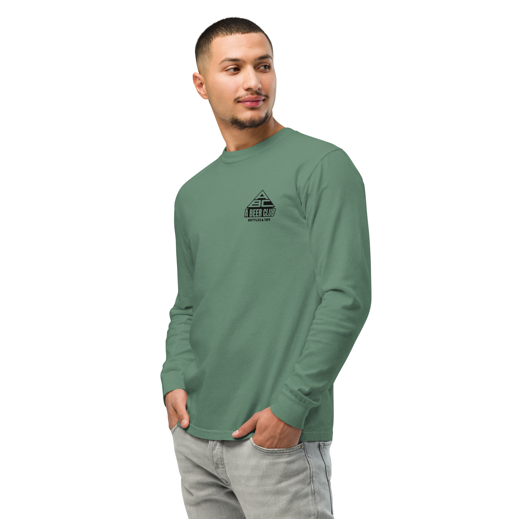 Comfort Colors Long Sleeve | Navy & Drop Blue Back