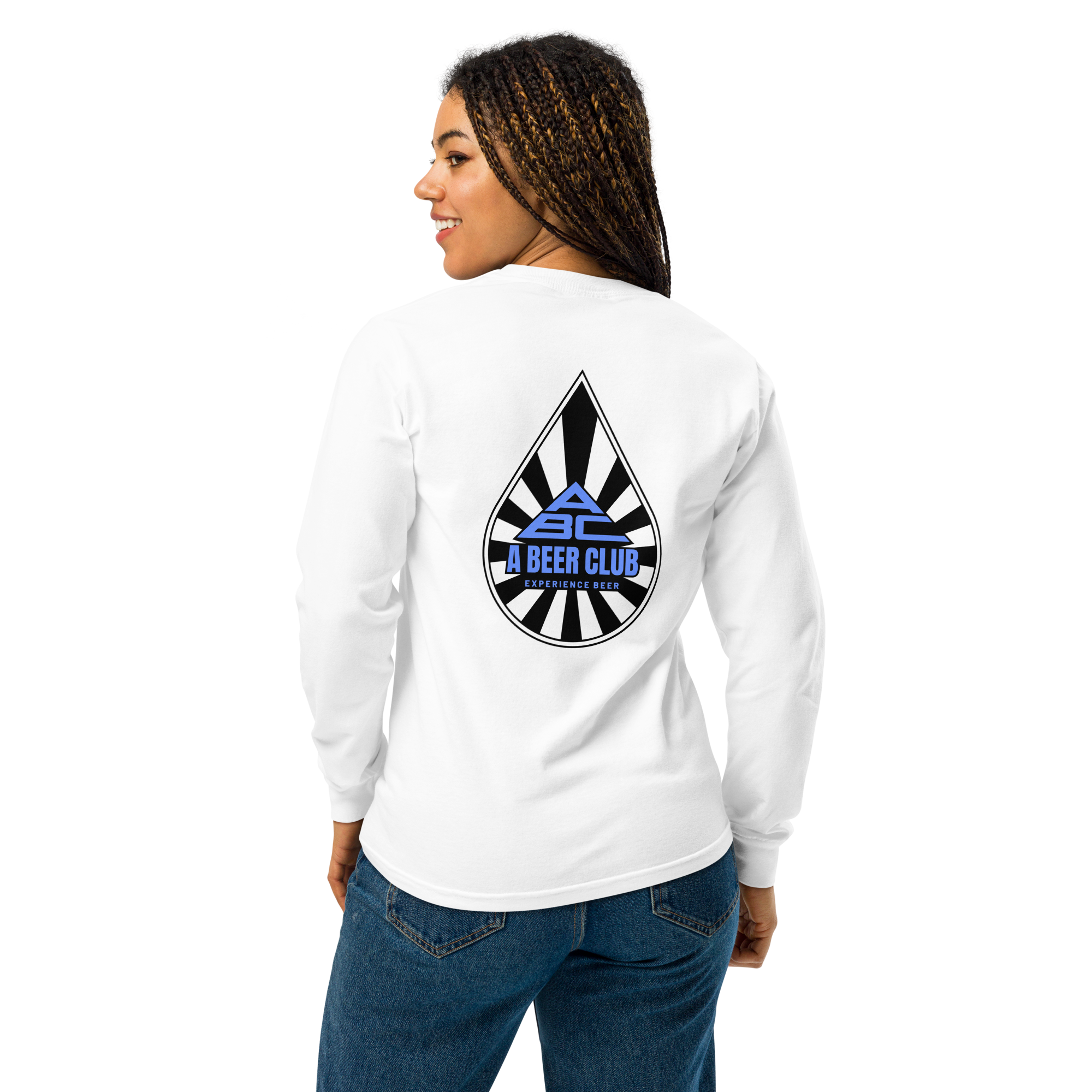 Comfort Colors Long Sleeve | Navy & Drop Blue Back