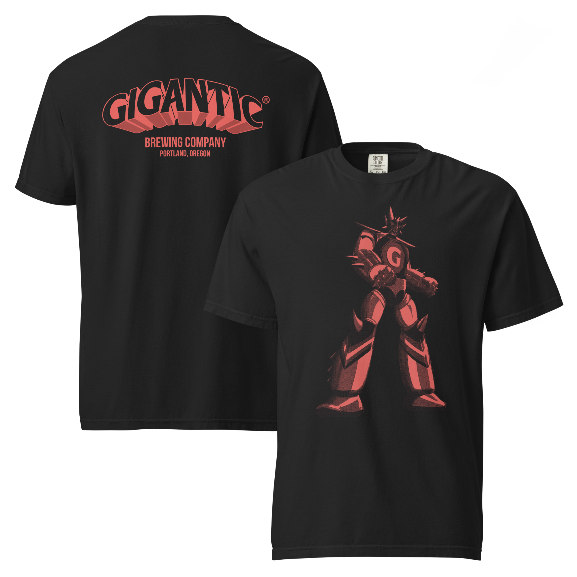 Comfort Colors T-shirt | Red Robot + Horizontal Logo