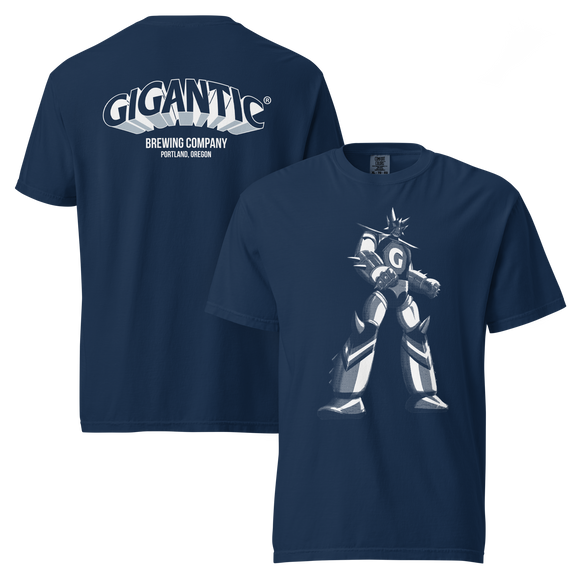 Comfort Colors T-shirt | White Robot + Horizontal Logo