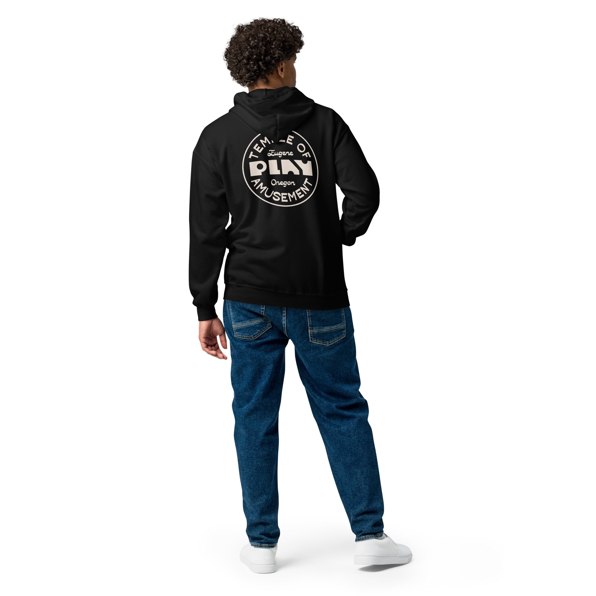 Black Zip up Hoodie | Play Eugene Hoodie | Bout It Merch
