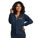 Zip Hoodie | Embroidered ABC | Red & White Sunburst-7