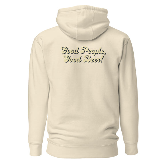 Premium Cotton Hoodie | Round "Good People Good Beer"