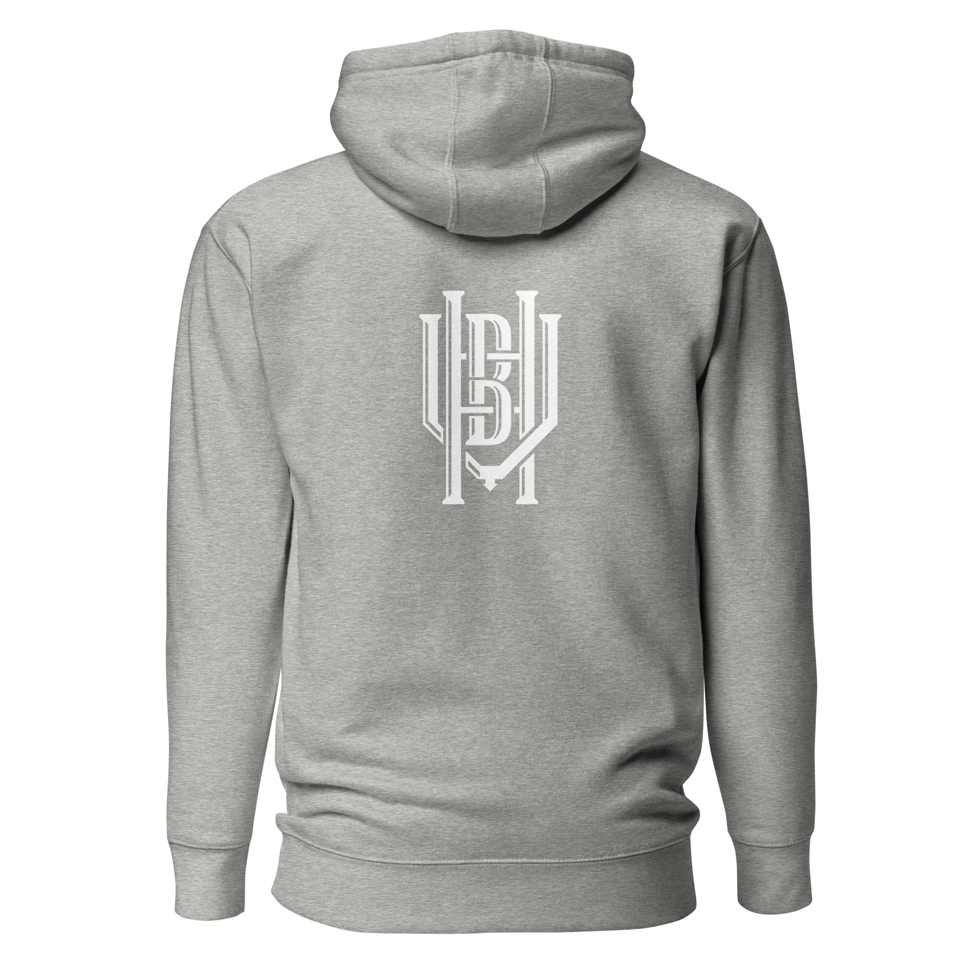Premium Cotton Hoodie | White Lettering Initial Back