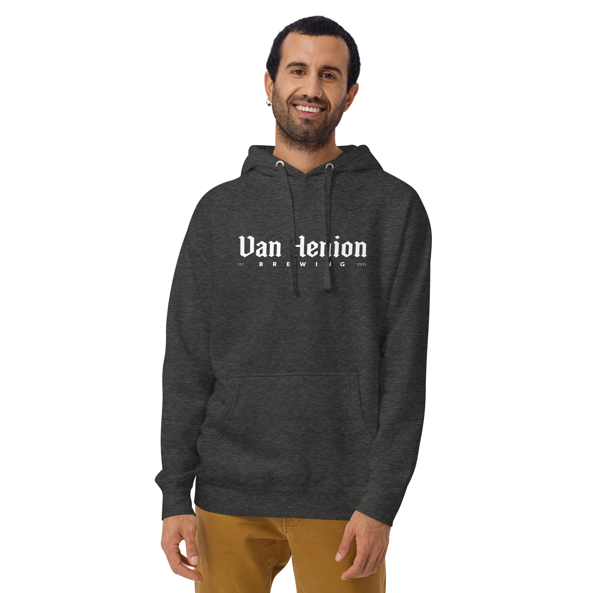 Premium Cotton Hoodie | White Lettering Initial Back