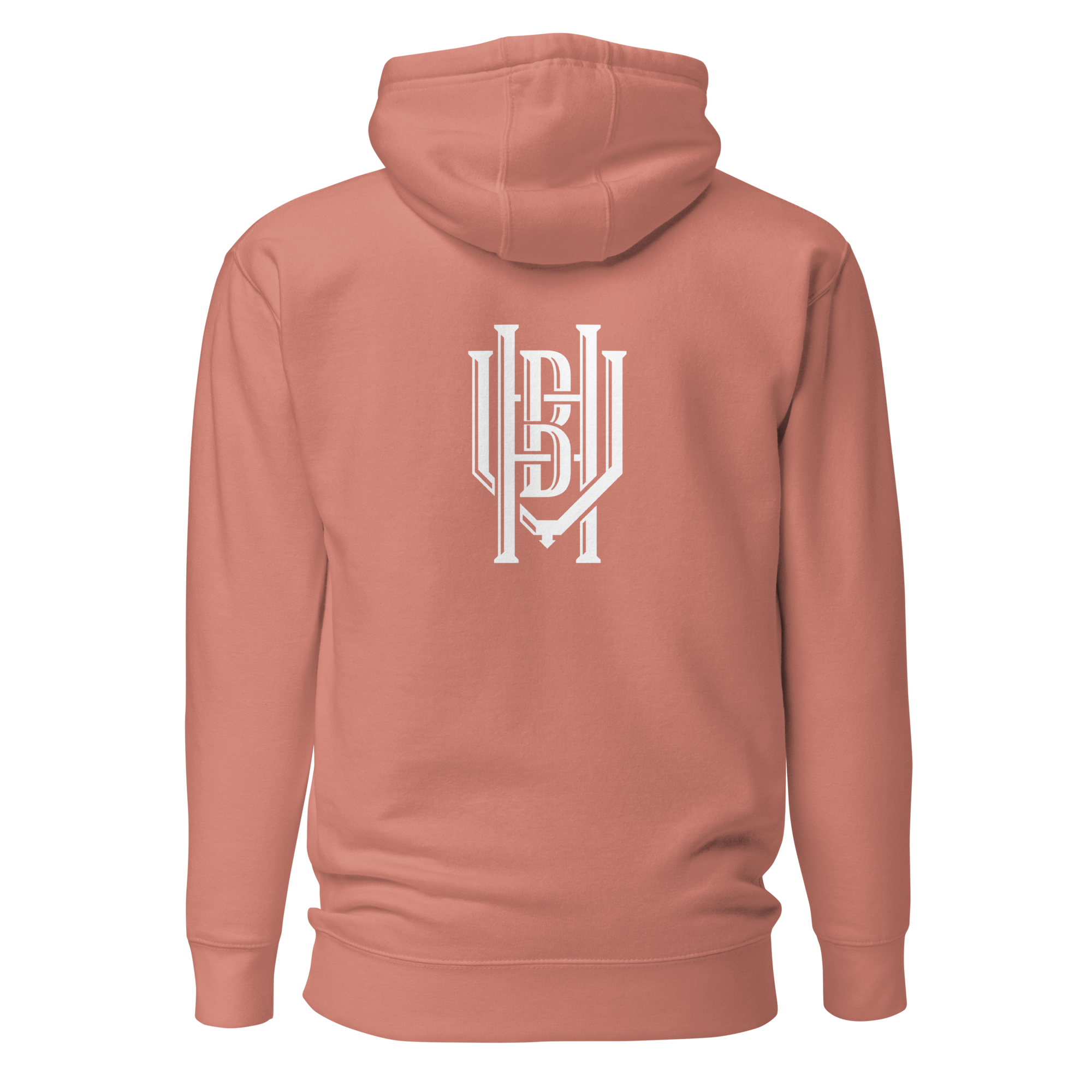 Premium Cotton Hoodie | White Lettering Initial Back