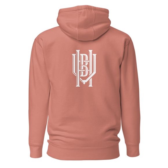 Premium Cotton Hoodie | White Lettering Initial Back