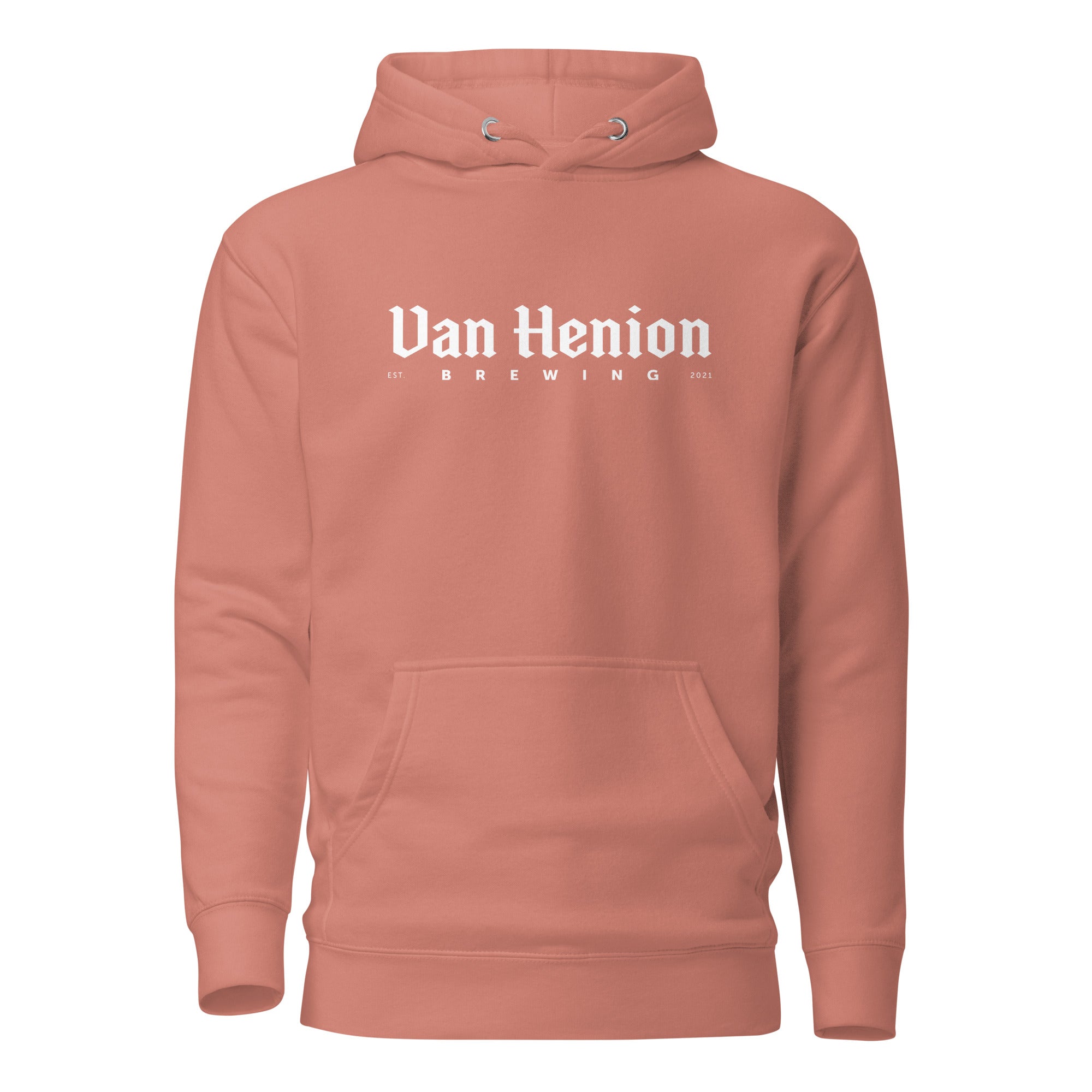 Buy dusty-rose Premium Cotton Hoodie | White Lettering Initial Back
