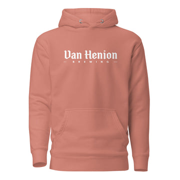 Buy dusty-rose Premium Cotton Hoodie | White Lettering Initial Back