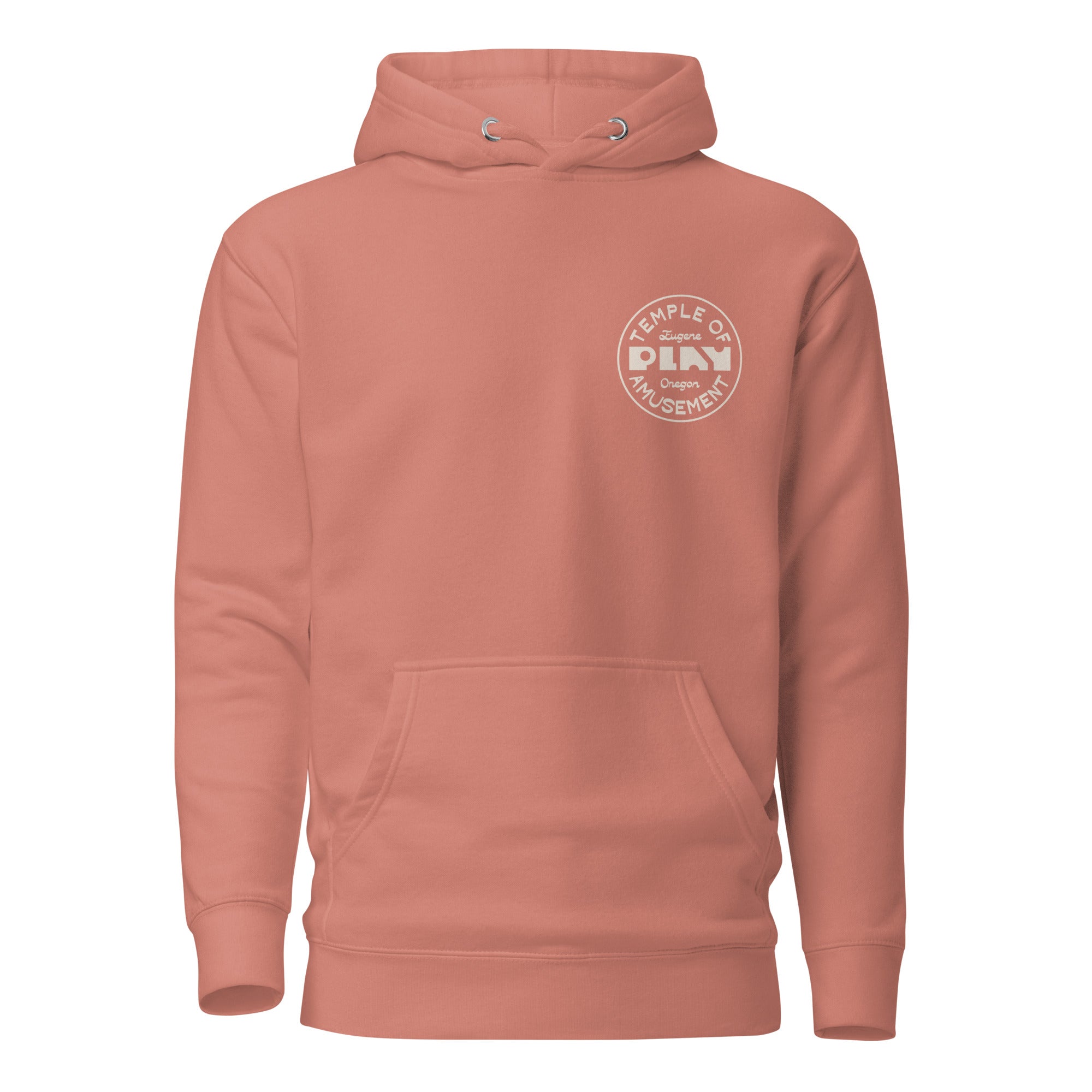 Buy dusty-rose Premium Cotton Hoodie | Faded White Badge | Square