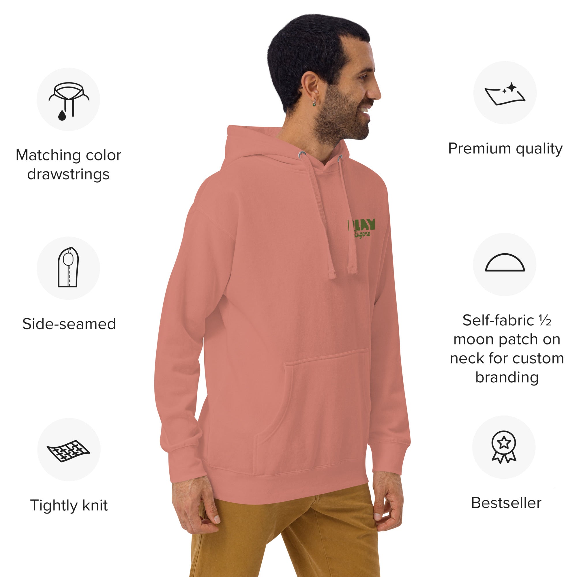 100 Cotton Fleece Hoodie | Dusty Rose Hoodie | Bout It Merch