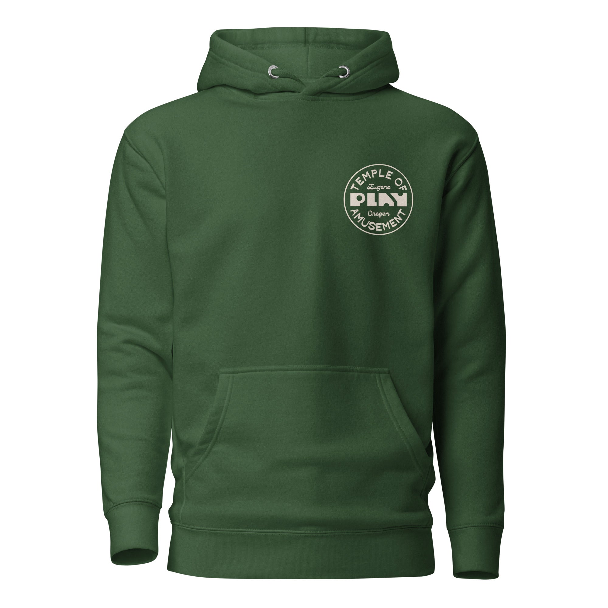 Buy forest-green Premium Cotton Hoodie | Faded White Badge | Square