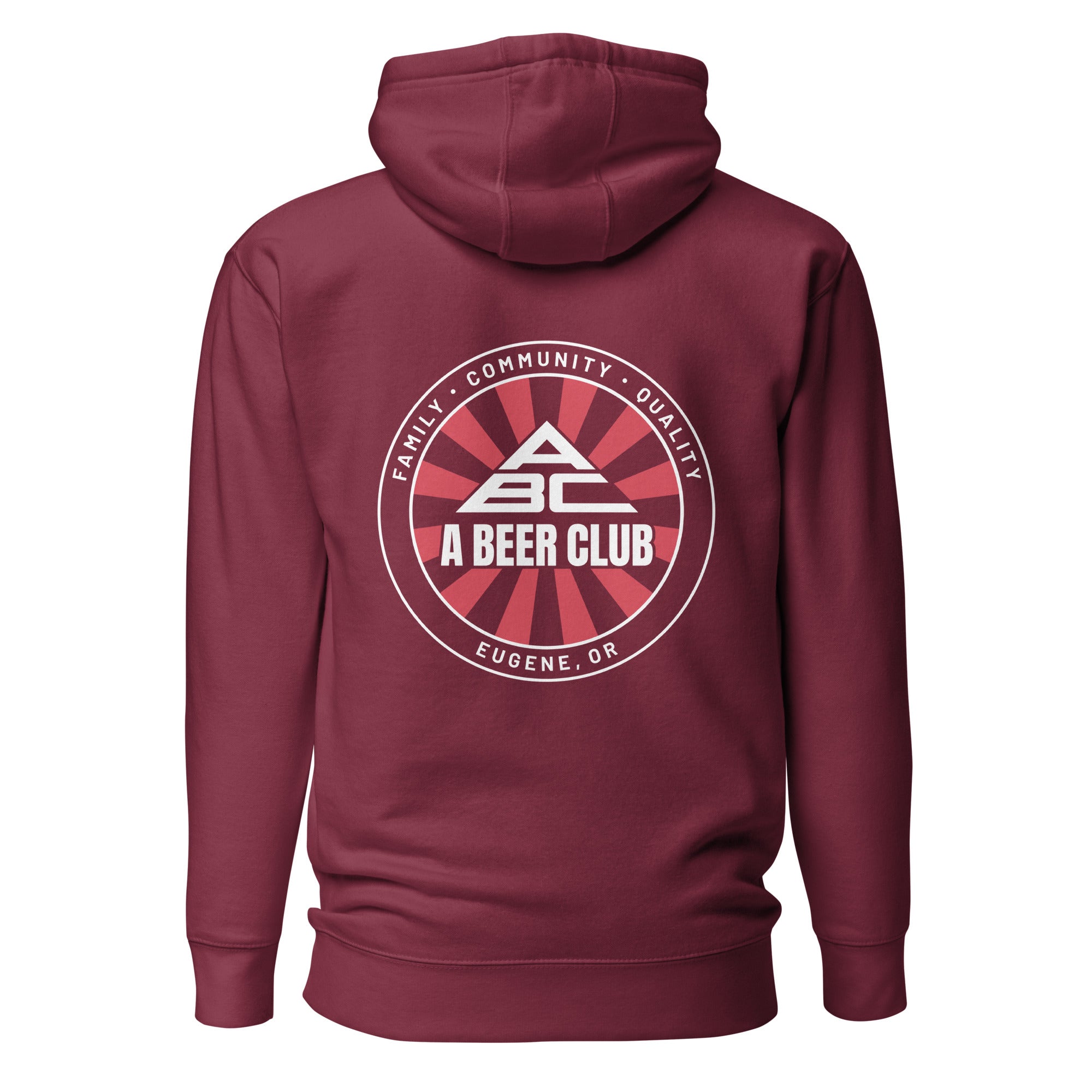 Premium Cotton Hoodie | Red & White Sunburst