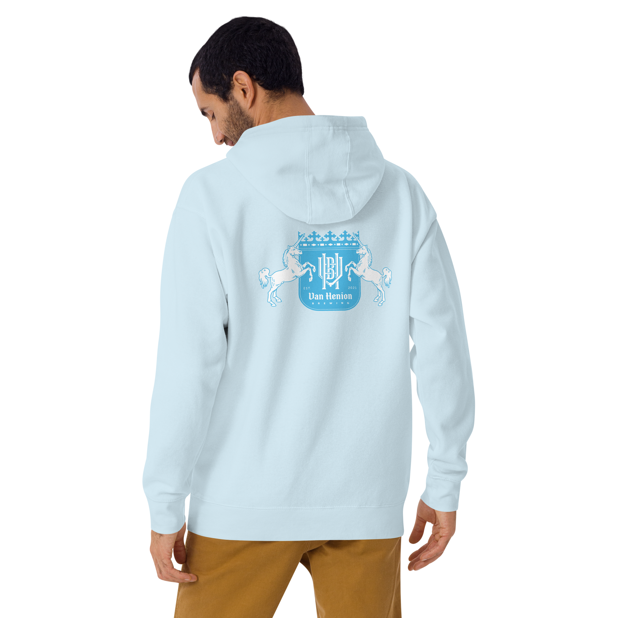 Premium Cotton Hoodie | Blue Unicorns