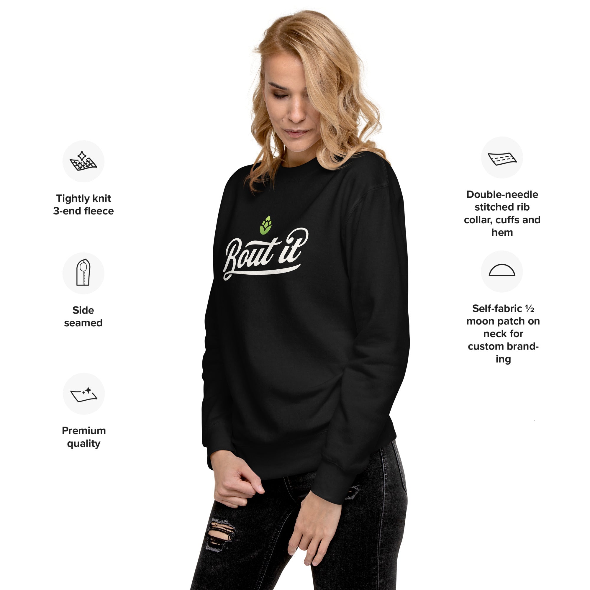 Cotton Crewneck Sweatshirt | Light logo