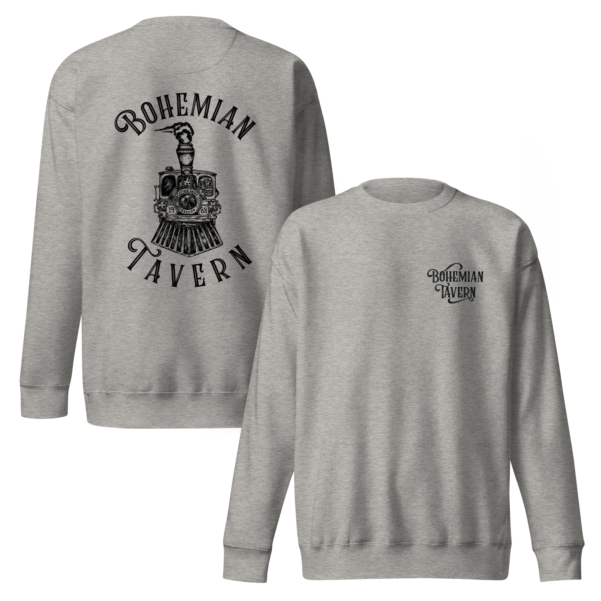 Cotton Crewneck Sweatshirt | Black logo