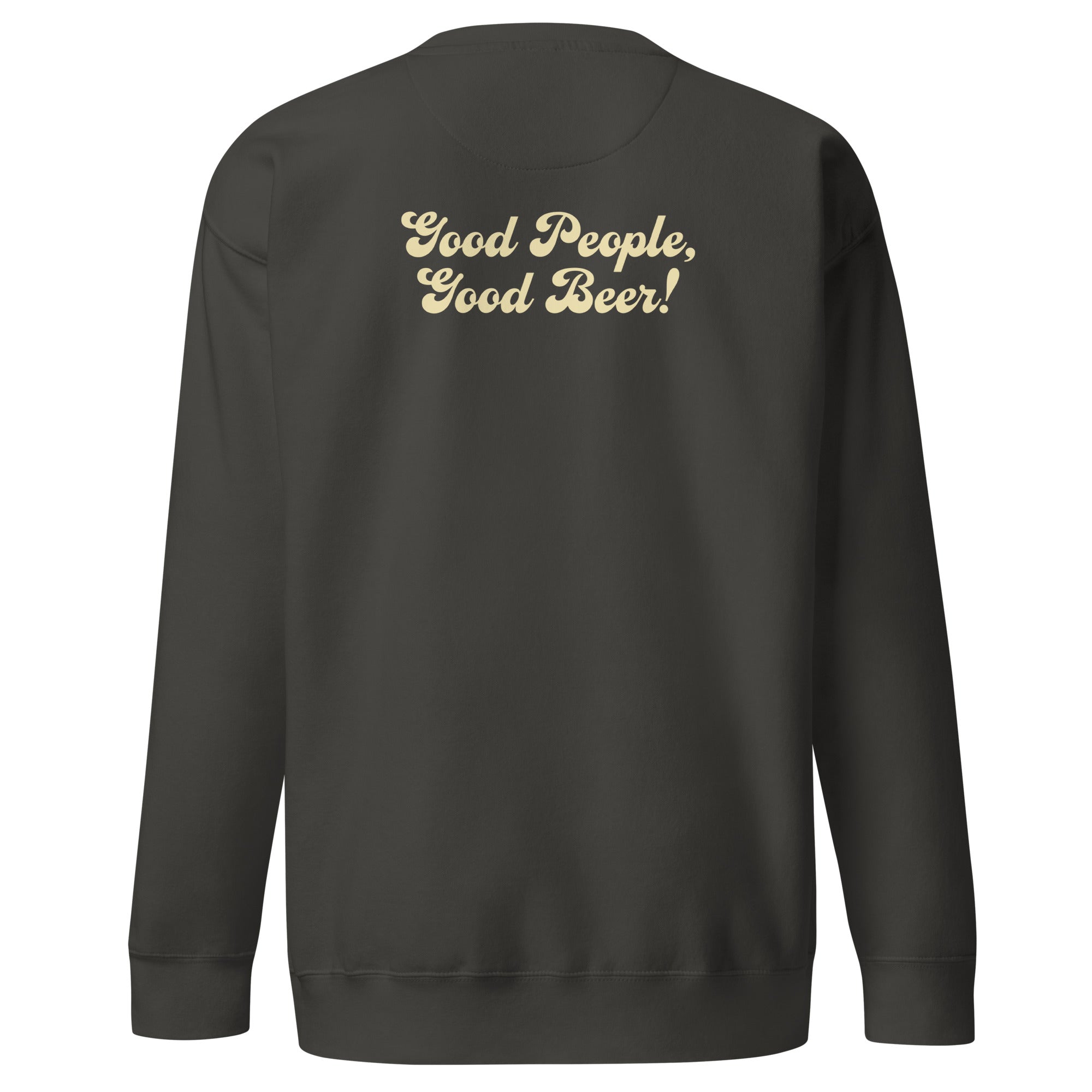 Cotton Crewneck Sweatshirt | Round Black "Good People Good Beer"