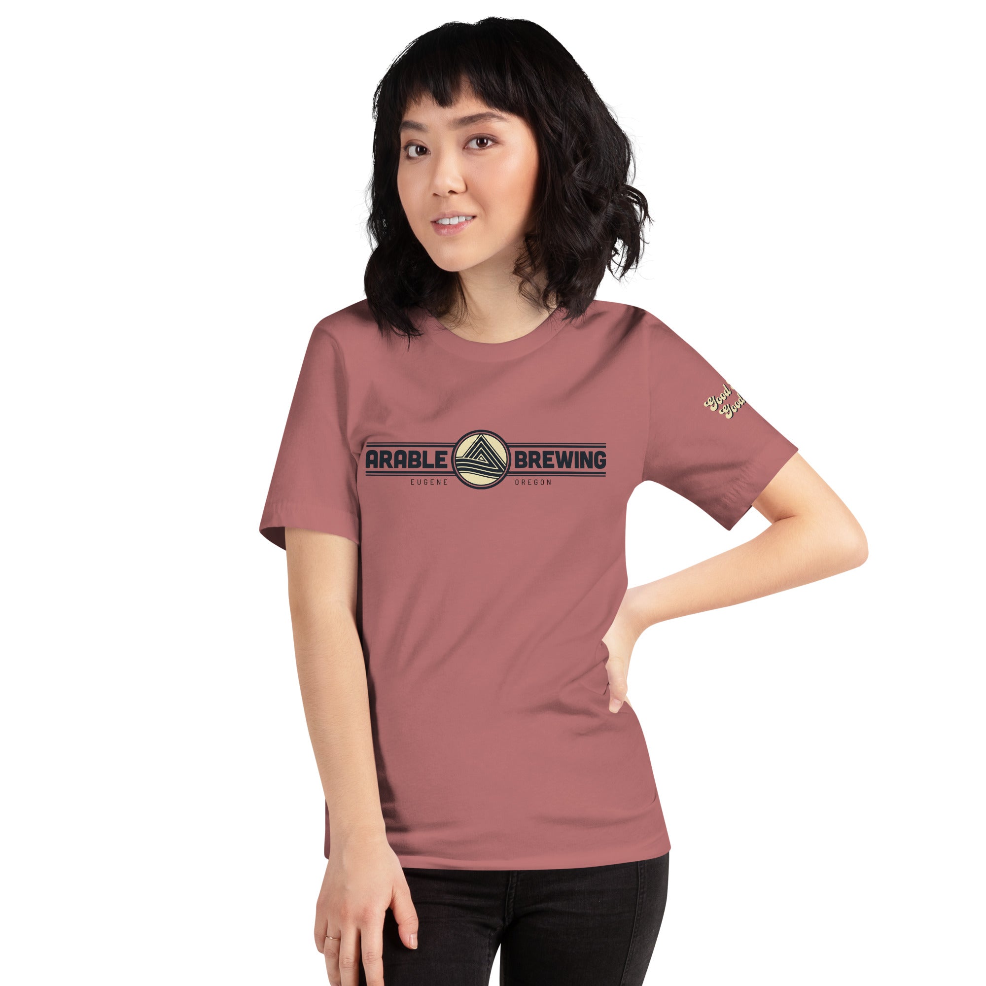 Cotton T-shirt | Horizontal | "Good People Good Beer" on Sleeve