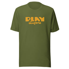 Olive Green T Shirt | Play Eugene Design | Bout It Merch