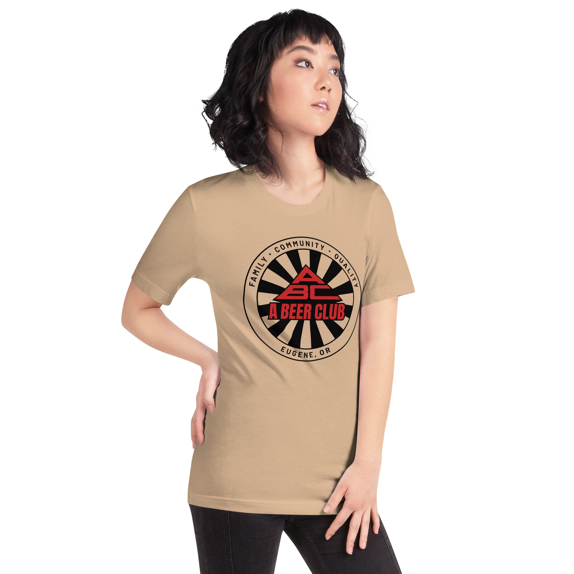 Unisex Staple T-Shirt | Black and Red Sunburst | Bout It Merch