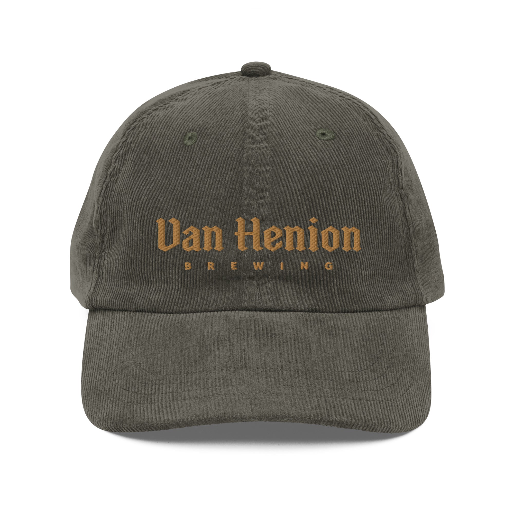 Buy olive Corduroy Hat | Gold Lettering