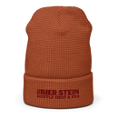 Waffle Beanie | Embroidered | Maroon Lettering-1