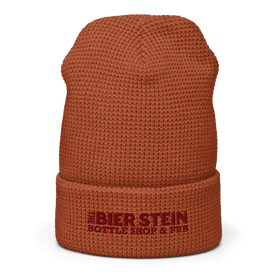 Waffle Beanie | Embroidered | Maroon Lettering