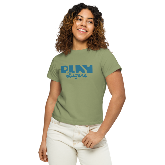 Women's Graphic Tee | Play Eugene Crop Tee | Bout It Merch