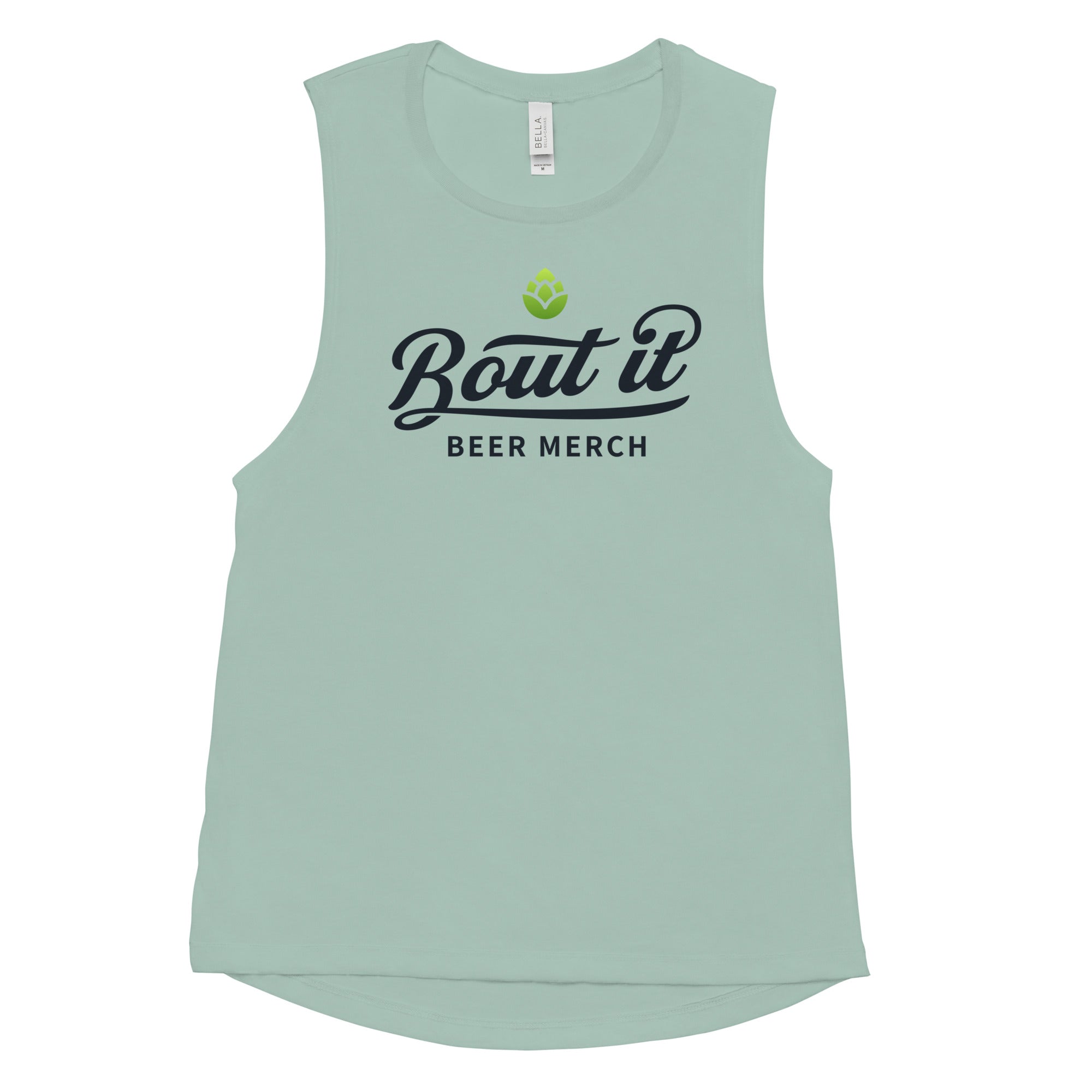 Buy dusty-blue Women’s Muscle Tank Top | Dark logo