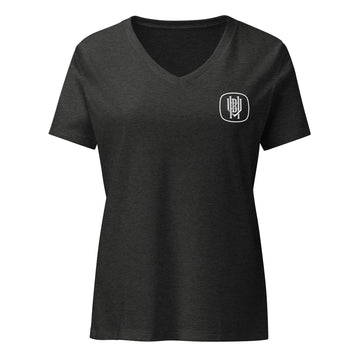 Women's V-Neck T Shirt | White Back Logo | Bout It Merch