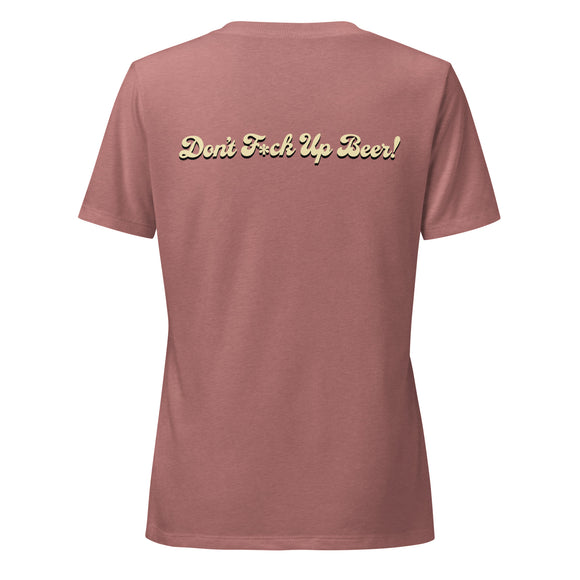 Women’s Relaxed V-Neck T-shirt | Horizontal "DFUB!"