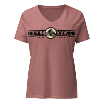 Women’s Relaxed V-Neck T-shirt | Horizontal "DFUB!" - 0