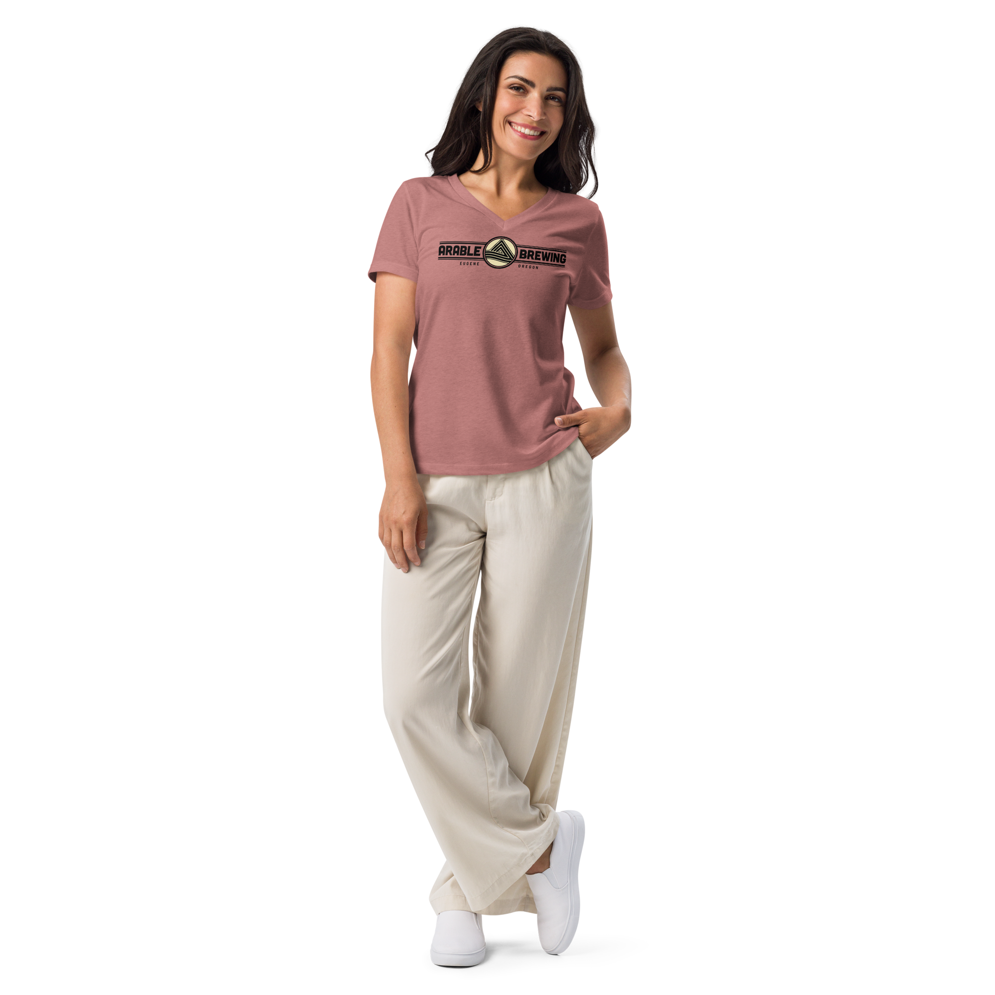 Women’s Relaxed V-Neck T-shirt | Horizontal "Don't F*ck Up Beer!"